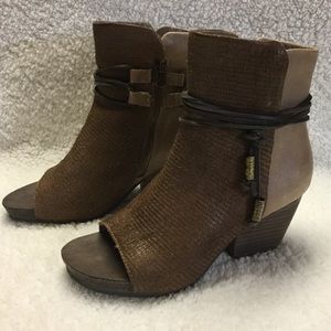 OTBT Leather Open Toe Bootie